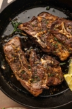 Pan Seared Lamb Shoulder Chops with Garlic Herb Butter