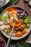 Sweet Chili Shrimp Poke Bowl 🍤 (With That Hibachi White Sauce)