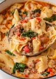 Creamy Tuscan Tortellini Soup