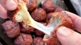 Cheese Stuffed Meatballs (Smoked & Sauced)