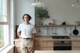 A Small Kitchen in London by Fell Featuring Sold Wood Cabinets and Clever Design