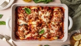 Lamb Eggplant Rollatini (Ricotta Stuffed Eggplant with Marinara)