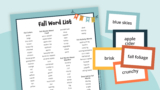 175+ Festive Fall Words (Free Printable List and Cards)