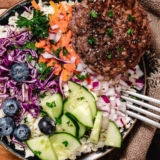 Beef Burger Bowls with Cauliflower Rice