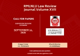 Extended Call for Papers by RMLNLU Law Review Volume XVII (2026-27) – The RMLNLU Law Review Blog