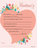 FREE Mothers Day Questionnaire Printables
