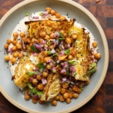 Roasted Cabbage with Garlic Chickpeas