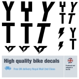 YT bike labels / decals / stickers, 5+ years external quality (26 pack)