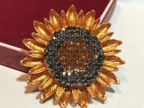 Vintage Style Realistic SUNFLOWER BROOCH / PENDANT Shawl Pin Jewellery