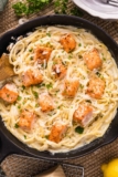 Salmon Alfredo (Broiled Salmon Bites + One-Pan Lemon Alfredo)