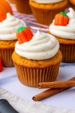 Sourdough Pumpkin Cupcakes with Brown Butter Cream Cheese Frosting