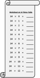 Worksheet on 14 Times Table | Printable Multiplication Table